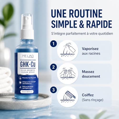 Sérum Capillaire GHK-Cu pour Cheveux Clairsemés : Solution Anti-Sécheresse en Spray 50 ml - 4