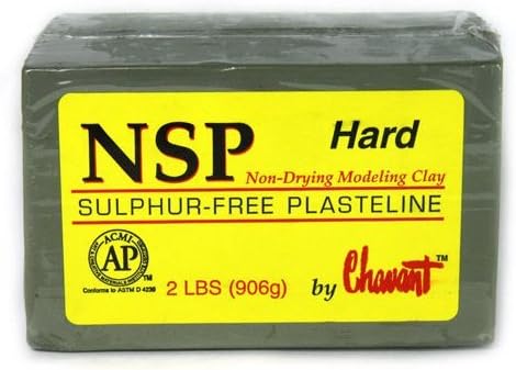 Chavant NSP Hard - 2 Lbs. Professional Oil Based Sulfur Free Sculpting Clay - Green