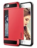 iPhone 6S Plus Case, Vofolen Card Holder iPhone 6S Plus Wallet Case Dual Layer Protective Shell Tough Bumper Cover Scratch-proof Hybrid Armor Case for iPhone 6S Plus 5.5 inch - Red