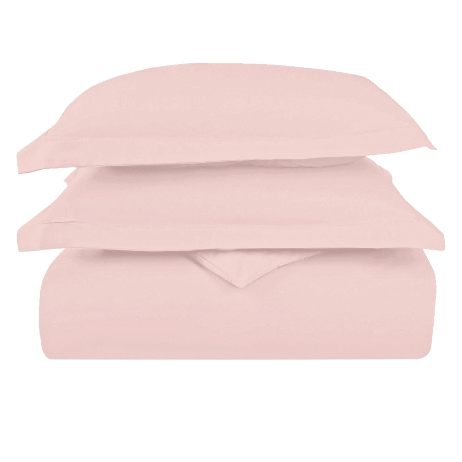 PizunaLuxurios Cotton Super King Duvet Cover Set Light Pink, 1000 Thread Count 100% Long Staple Cotton Superking Duvet Cover 260x220cm, Sateen Thick Quilt Cover with Button Closure