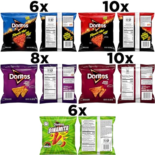 Image of Doritos Hot & Spicy Mix Variety Pack, 1oz Bags, (Pack of 40), Packaging May Vary