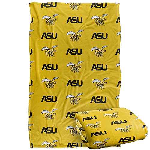 Alabama State University Hornets Blanket, 36"x58" Logo Pattern, Silky Touch Super Soft Throw