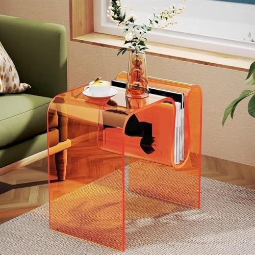 Acrylic Sofa Side Table Transparent End Table Clear Acrylic Accent Tables Bedside Tables for Living Room Balcony Space Saver(Clear) - Image 5