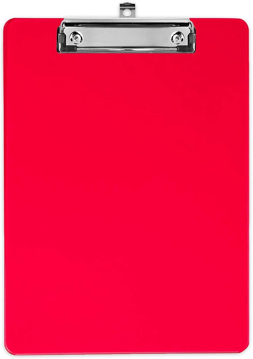 Red Plastic Clipboards (Set of 12) Multi Pack Clipboard - Strong 12.5 x 9 Inch | Holds 100 Sheets! Acrylic Clipboards with Low Profile Clip | Cute Aesthetic College School Supplies for Girls & Boys