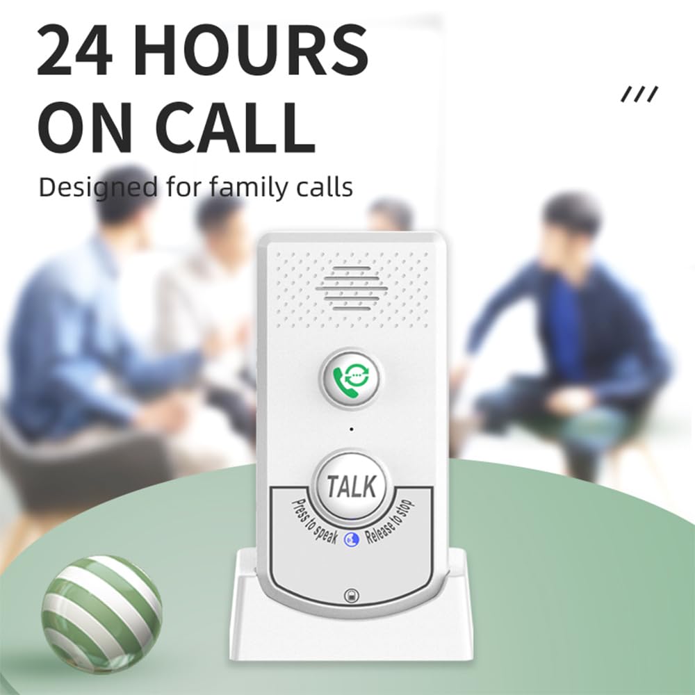 Decdeal 2 Pack Intercoms Wireless for Home, Voice Bidirectional Caller Home Ultra Long Distance Voice Interphone Elderly Caller Room to Room Communication Intercom Two Way Ringtone Call