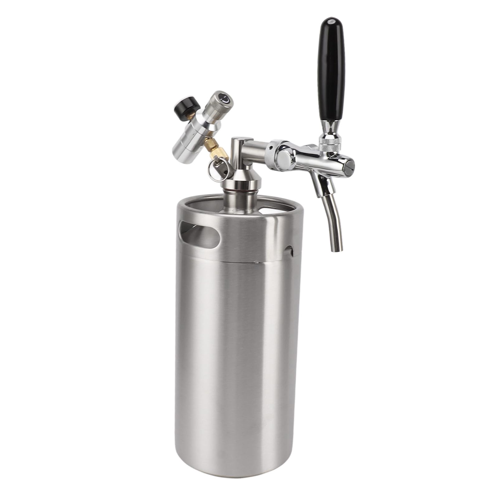 Mini Keg System - Coltivatore in acciaio inox da 3,6 l con rubinetto regolabile 60 psi, dispenser per birra e vino per feste ed eventi