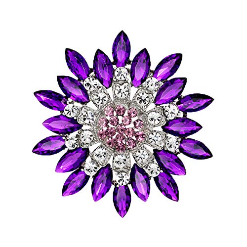 Seven Wolves Wedding Brooches Flower Brooch Exquisite Corsage Breastpin Jewelry Costume Accessories Gift For Women/Girls/Ladies, Dark Purple 2 #TOP9