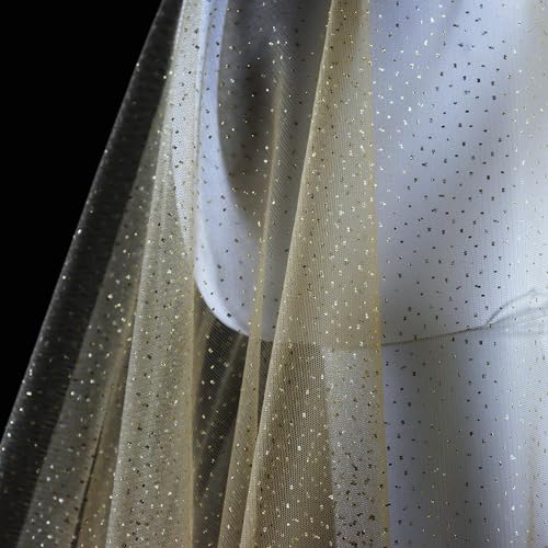 SHAYUAN 60-Inch x 8 Yards Premium Glitter Tulle Fabric Roll – Ideal for Bridal Veils, Tutu Skirts, DIY Crafts, Wedding Decorations, and Photography – Golden Sequin Mesh 5 SHAYUAN 60-Inch x 8 Yards Premium Glitter Tulle Fabric Roll – Ideal for Bridal Veils, Tutu Skirts, DIY Crafts, Wedding Decorations, and Photography – Golden Sequin Mesh - Image 4