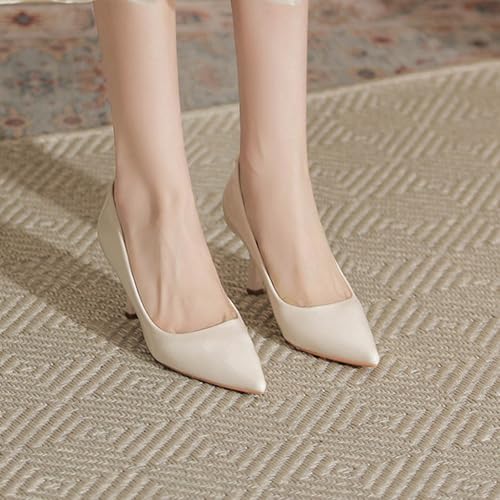 Women's Patent Leather Kitten Heel Dress Pumps Closed Pointed Toe Slip On Mid Heels Business Office Daily Low Top Casual Pumps2