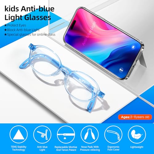 Image of EYEBUDDY Blue Light Glasses for Kids Boys Girls,Computer Gaming Bluelight Glasses,Fake Glasses for Ages 2-12