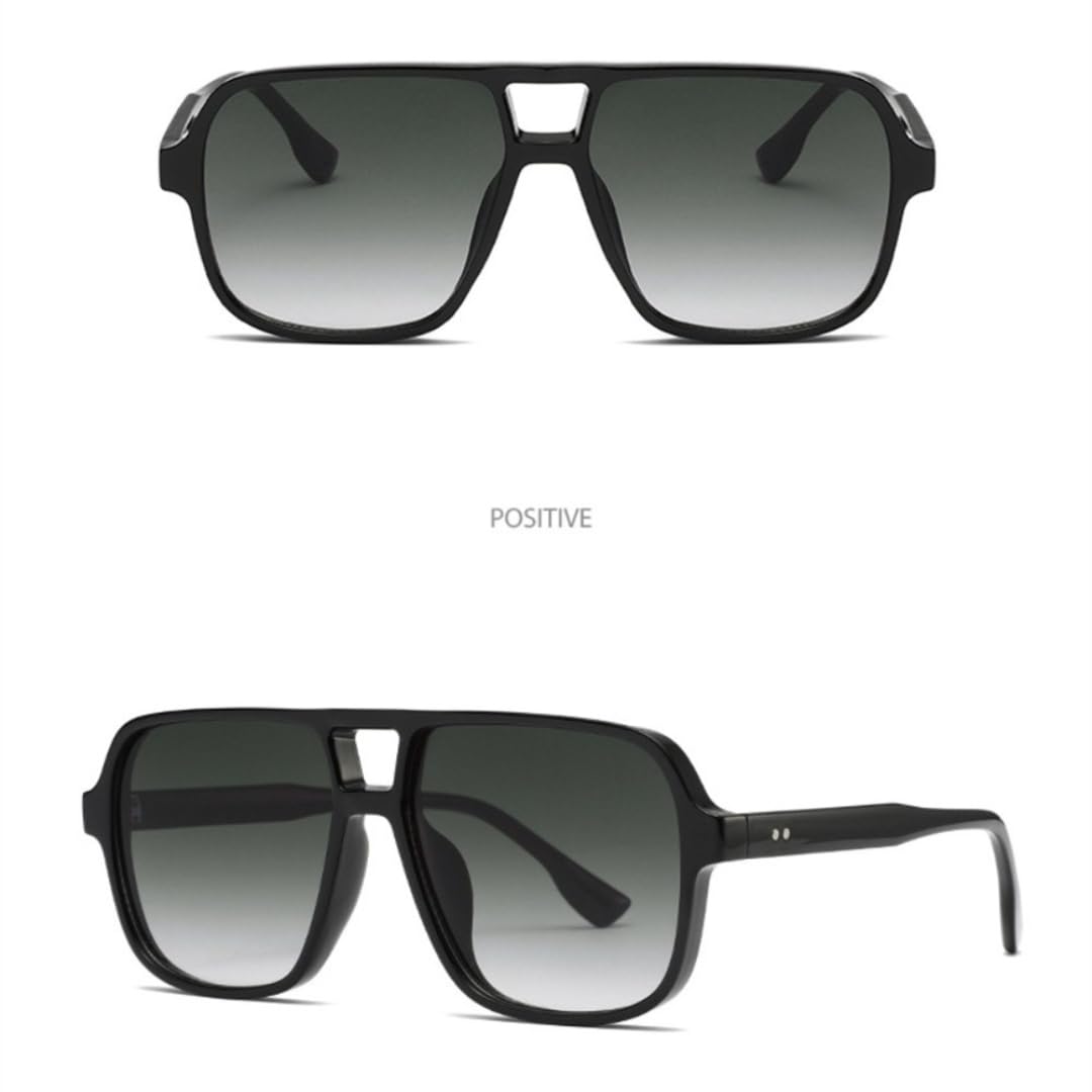 Gafas de sol de piloto cuadradas con doble puente estilo vintage retro clásico con protección UV400 para hombre y mujer elegantes y a la moda.