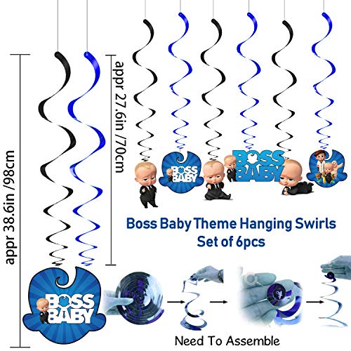 Image of Party Propz Boss Baby Theme Decorations-Set Of 6Pcs- Baby Boss Theme Birthday Decorations | spiral hangers, Multicolour Boss Baby Birthday Decorations