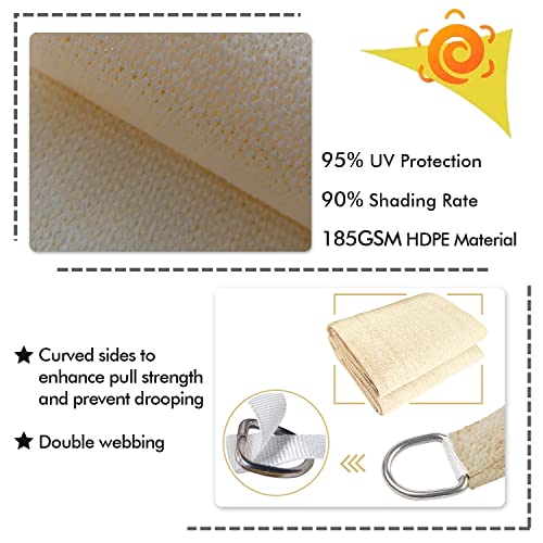 Image of KANAGAWA 10'X13' Sun Shade Sail Cream Curved Rectangle