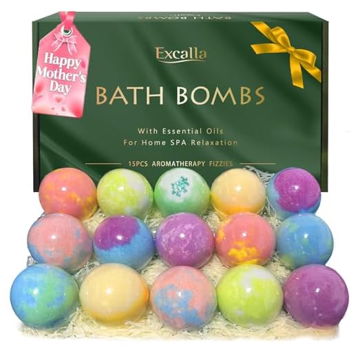 Excalla Conjunto De Bombas Banho Para Mulheres, 15 Artesanais, Hidratantes Pele Seca Com Manteiga Karité E Coco, Presentes Relaxantes Spa Mulheres Homens, Ela, Meninas, Esposa, Aniversário