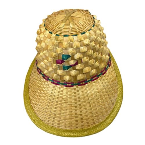WOFASHPURET Oriental Asian Sun Hat Bamboo Weaving Pineapple Hat Men's for Sun Protection Outdoor Sports Multi