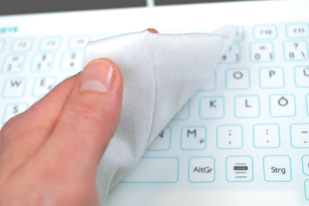 PUREKEYS – professionelle Medizintastatur, Kompaktversion, 30004900 | USB-Kabel | Hygienetastatur, Glatte Oberfläche, abwischbar, alle üblichen Desinfektionsmittel | IP 66 | QWERTZ | Pausentaste