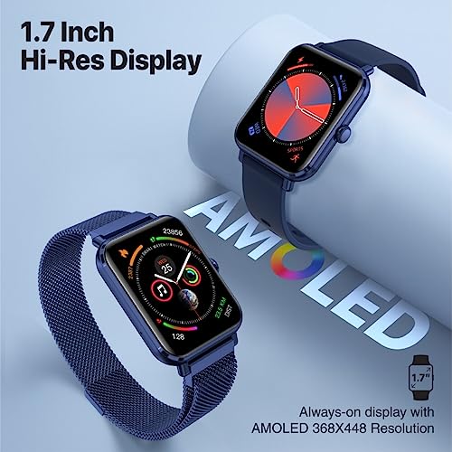Image of Promate ProWatch-M18 Fitness Smart Watch, 1.78� AMOLED Display, 240+ Media Storage, Bluetooth Calling, IP68 Water Resistance | 20 Days Battery Life, 37 Sports Modes, Real-time HR Tracking (Blue)