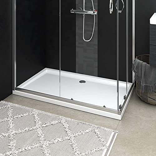 ZEYUAN Plato de Ducha Rectangular ABS 70x120 cm, Cabina De Ducha Antideslizante, Mampara Con Borde