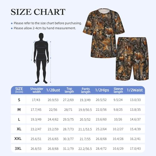 Pijama de ciervo para hombre ropa de dormir transpirable de dos piezas 4