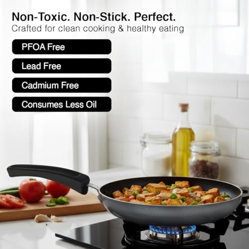 Image of Prestige Aluminium Omega Select Plus Non-Stick Fry Pan, 28cm, Black (Small Size)-(Non Induction)