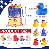 SCIONE Patriotic Rubber Ducks - 24 Pcs Independence Day Novelty Funny Squeeze Baby Shower Bathtub Ducks for Fourth of July Party Supplies