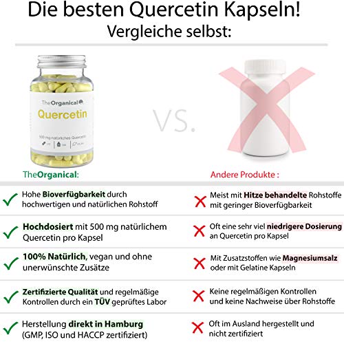 TheOrganical® Quercetine capsules | 120 capsules met 500 mg natuurlijke quercetine | Made in Hamburg - Image 4