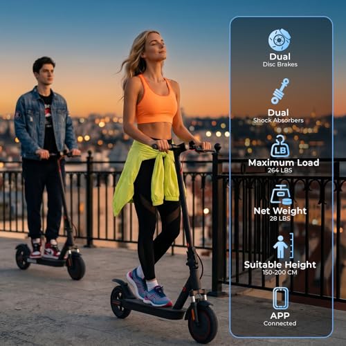 Image of Electric Scooters - Electric Scooter Adults, 1200W /1000W /500W Motor, 28 /25 /21 /18 MPH Top Speed, 10'' /8.5'' Tires, 28 /25 /23 /21Miles, APP Control E Scooter for Teens