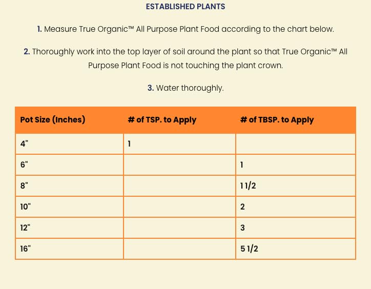 True Organic All Purpose Plant Food – Organic Fertilizer for Fruits, Vegetables, Flowers, and Herbs – 4lb Bag Covers 87 sq. ft.