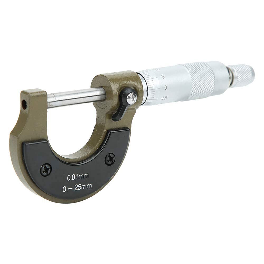 Vetrineinrete® Micrometro calibro per misurazione di precisione 0-25 mm per misurare il diametro interno e spessore esterno metro G12