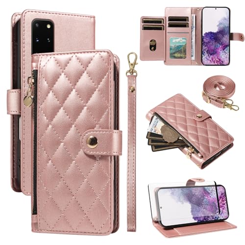 Étui portefeuille Samsung S20+ 5G coque zippée antichoc avec béquille