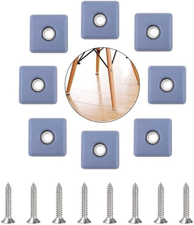 40Mm Furniture Sliders -16Pcs Furniture Leg Protectors with Screws Square Chair Leg Protectors Furniture Glide Pads
