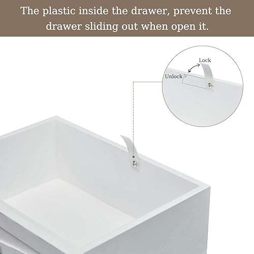 Miniatura 9 de KINTNESS Mesa consola con 2 cajones, mesa auxiliar de sofá de granja con estantes para entrada, sala de estar, pasillo, color blanco