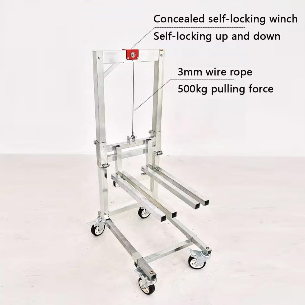 Materiallift mit Seilwinde, Gabelstapler, Tisch, Palettenhebebühne auf Rädern, robuste Höhenausrüstung für einfache Materialhandhabung und Beladung
