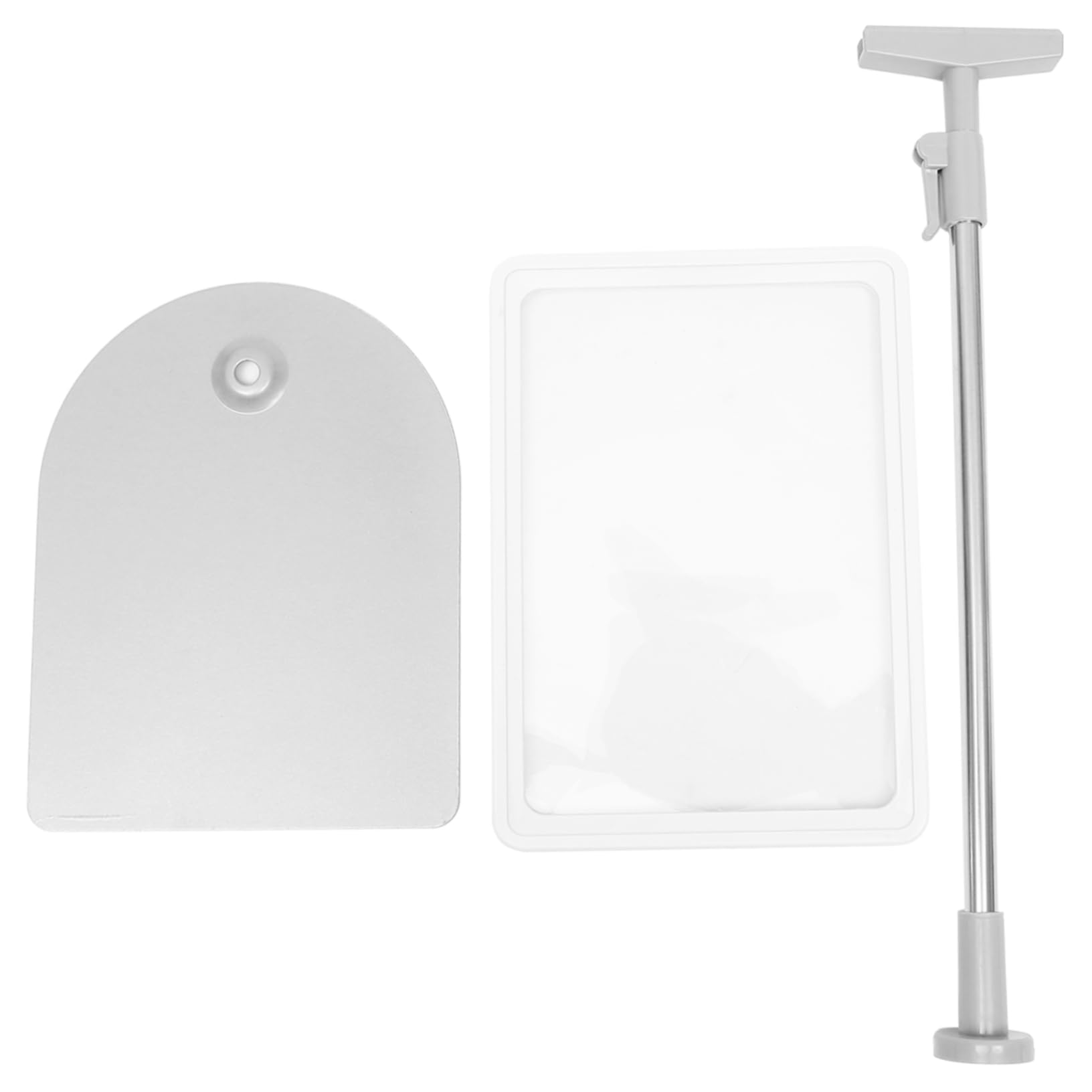 Angoily Cartellino Prezzo Supermercato Porta Segnaprezzo Bianco Riutilizzabile Leggero in Metallo Inossidabile e Plastica Modello A5 per Esposizione nel Negozio