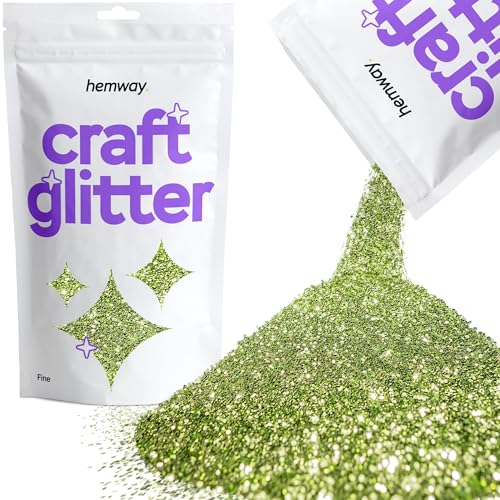 Hemway Craft Glitter Olive Green 100g Fine Glitter for Crafts, Resin, Cosmetic, Nail, Face, Body, Festival, Tumblers, Art, Candle, Crafting