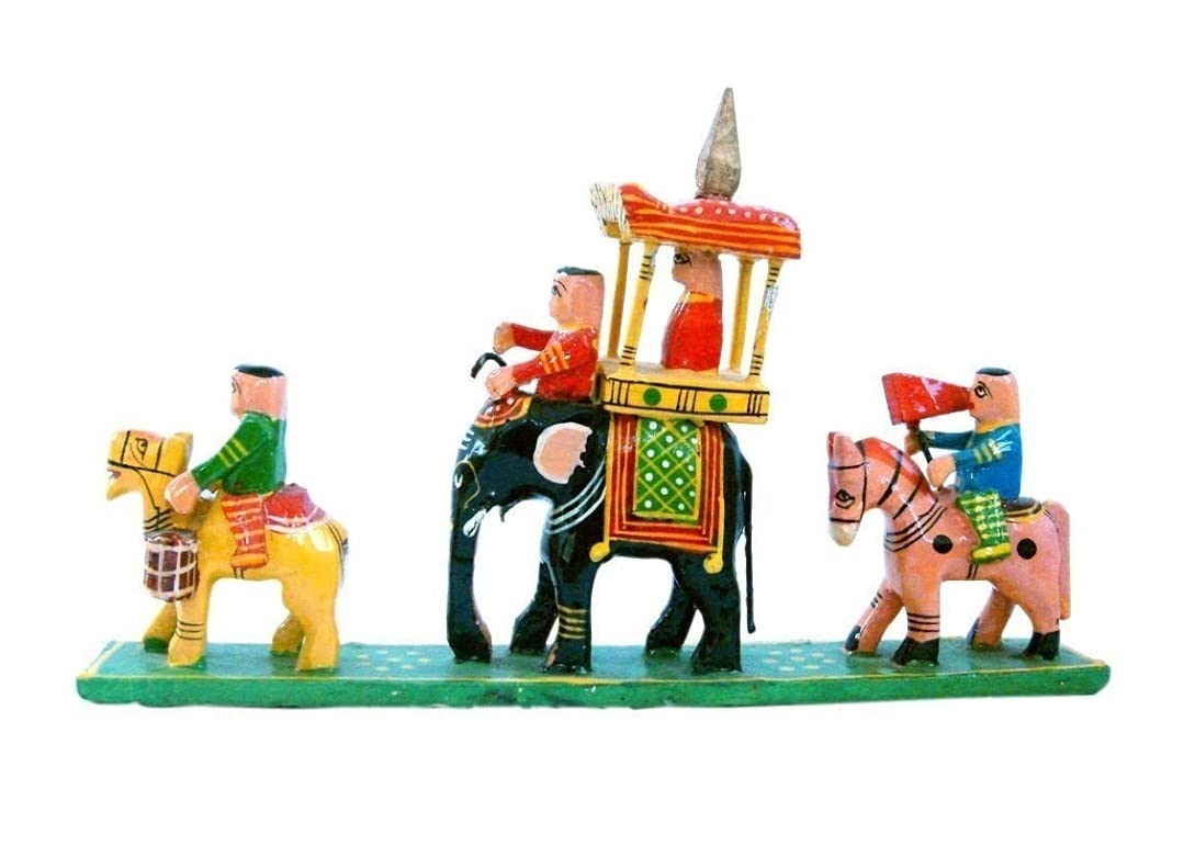 Pramod toys Wooden Handicraft Items for Home Decor Rajasthani Handmade Art & Craft Royal Maharaja Procession