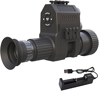 1080p Hunting Night Vision Scope Video Camera Monocular Attachment DVR with Built-in 850nm Tactical Infrared IR Flashlight and 1.2inch HD Screen Display with Adjustable Crosshairs - NightCrystal