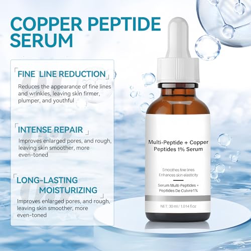  Multi-Peptide Copper Peptides 1% Anti Aging Serum - Steht Die Elastizität Der Haut Wieder Her, Leicht Und Zieht Schnell