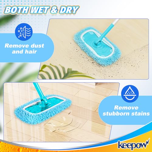 KEEPOW Reusable Pads for Flash Speed Mop Refill Wipes, Microfiber Wet Dry Refills for Flash Speed Mop Starter Kit, Machine Washable Up to 100x (4 Pack) - Image 6
