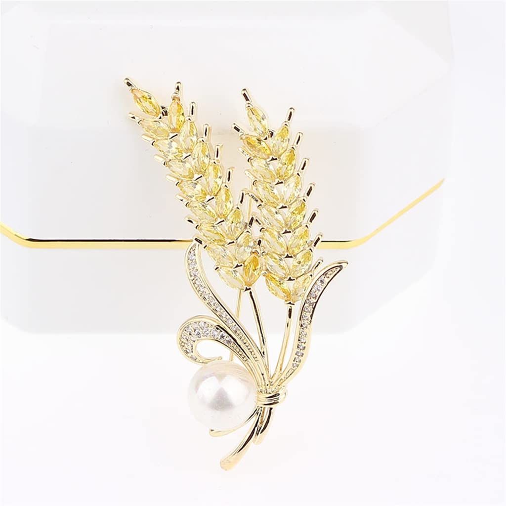 Spilla con Perle di Temperamento, Corsage di Grano, Accessori per Giacche da Abito, Spilla con Zirconi, Decorazione da Donna,