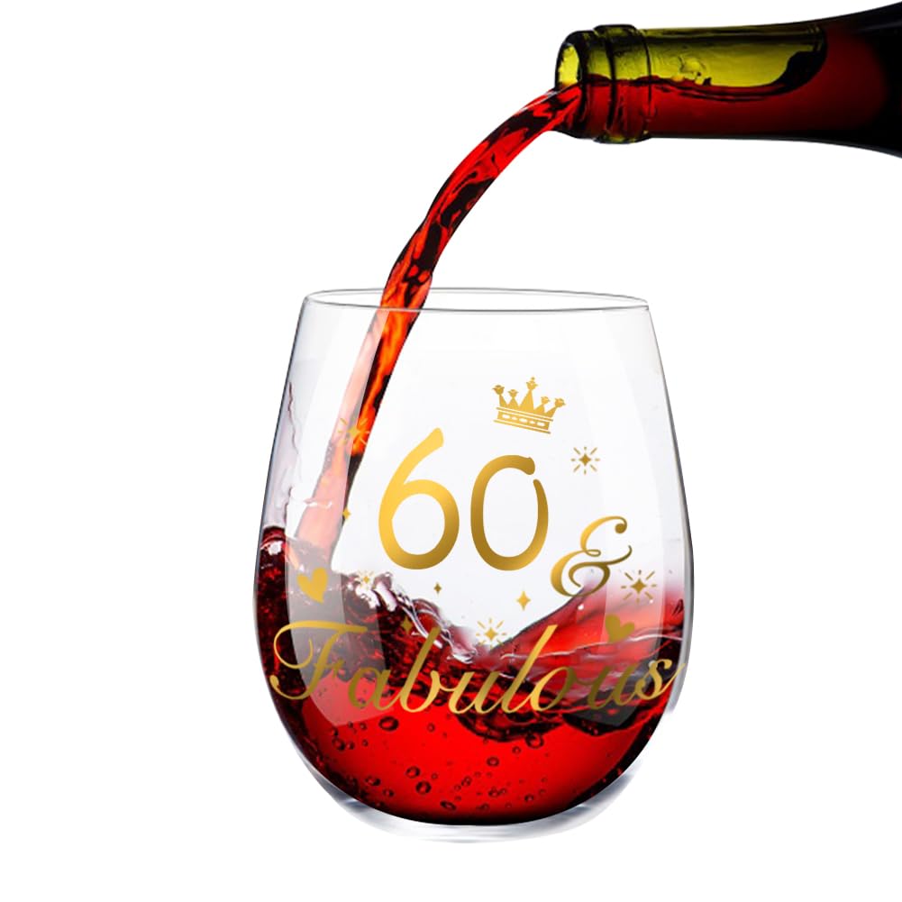 Verre À Vin Cheers Pour 60E Anniversaire, 60E Anniversaire