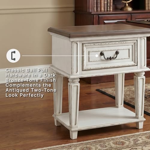 Image of Signature Design by Ashley Realyn 24-in French Country 1-Drawer Nightstand