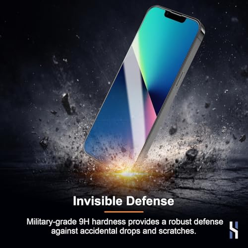 Image of Tempered Glass for iPhone 13 | 13 Pro | 14 | 16e | 17e (6.1 Inch) Military Grade 9H Screen Guard, Anti-Scratch, Shatterproof, Edge-to-Edge Full Coverage (2026 Edition)