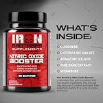 Iron Brothers Nitric Oxide Supplement for Men & Women | Pre-Workout Booster for Supporting Muscle Pump, Blood Flow & Endurance | L-Arginine, L-Citrulline & Pine Bark Extract | 120 Vegan Capsules