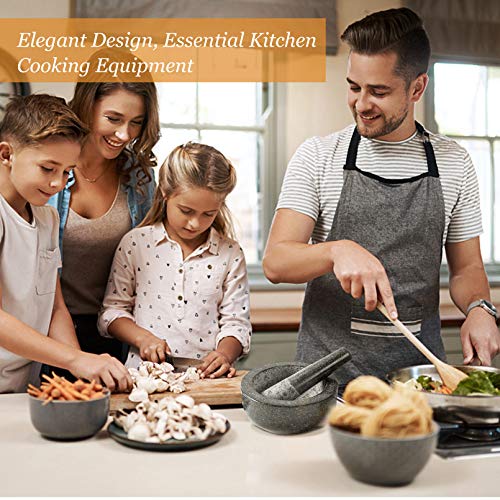 6.3 Inch 3 Cup Mortar And Pestle, Large Heavy Mortar And Pestle Set, Guacamole Mortar And Pestle, Molcajete Large Black Mortar And Pestle And Mortar Guacamole Mortar And Pestle Granite #TOP4