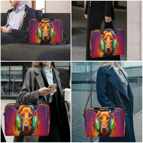 Bolsa para laptop 16 pulgadas slim con diseño de perro salchicha miniatura 7