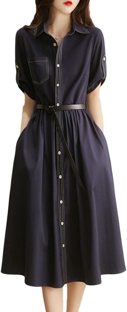 Amazon.co.jp: [Vilaria] シャツワンピース レディース ワンピース 夏  