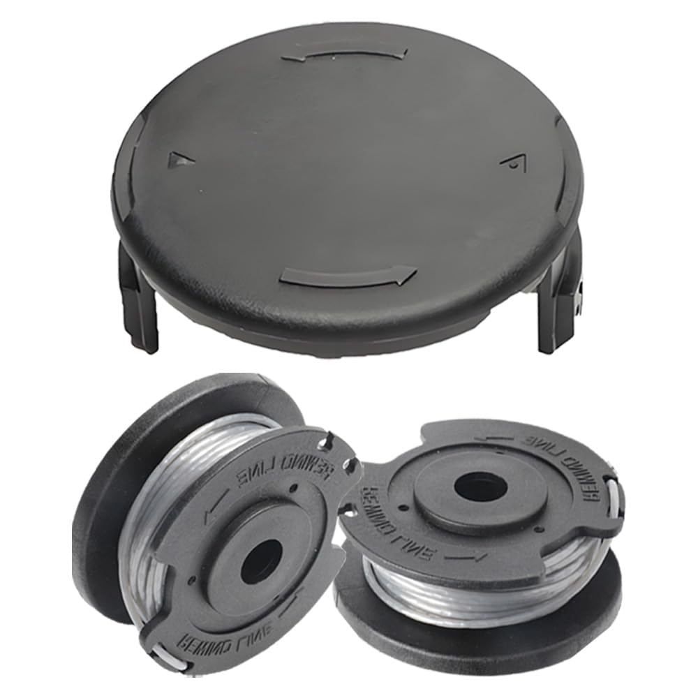 2 Trimmer Spools and 1 Spool Cover Cap,Compatible with Bosch Art 23 26 SL Grass Trimmer, Replacement Spool line,Autofeed Nylon Spool Wire