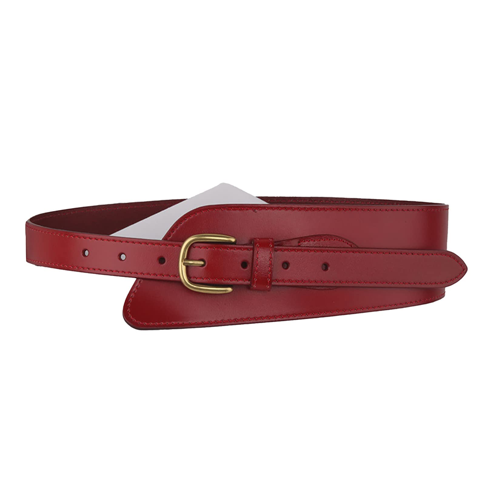 Vrouwen Obi Riem Vintage Brede Elastische Taille Band Triple Breasted Verstelbare Stretchy Cinch Riem, Rood, Eén maat