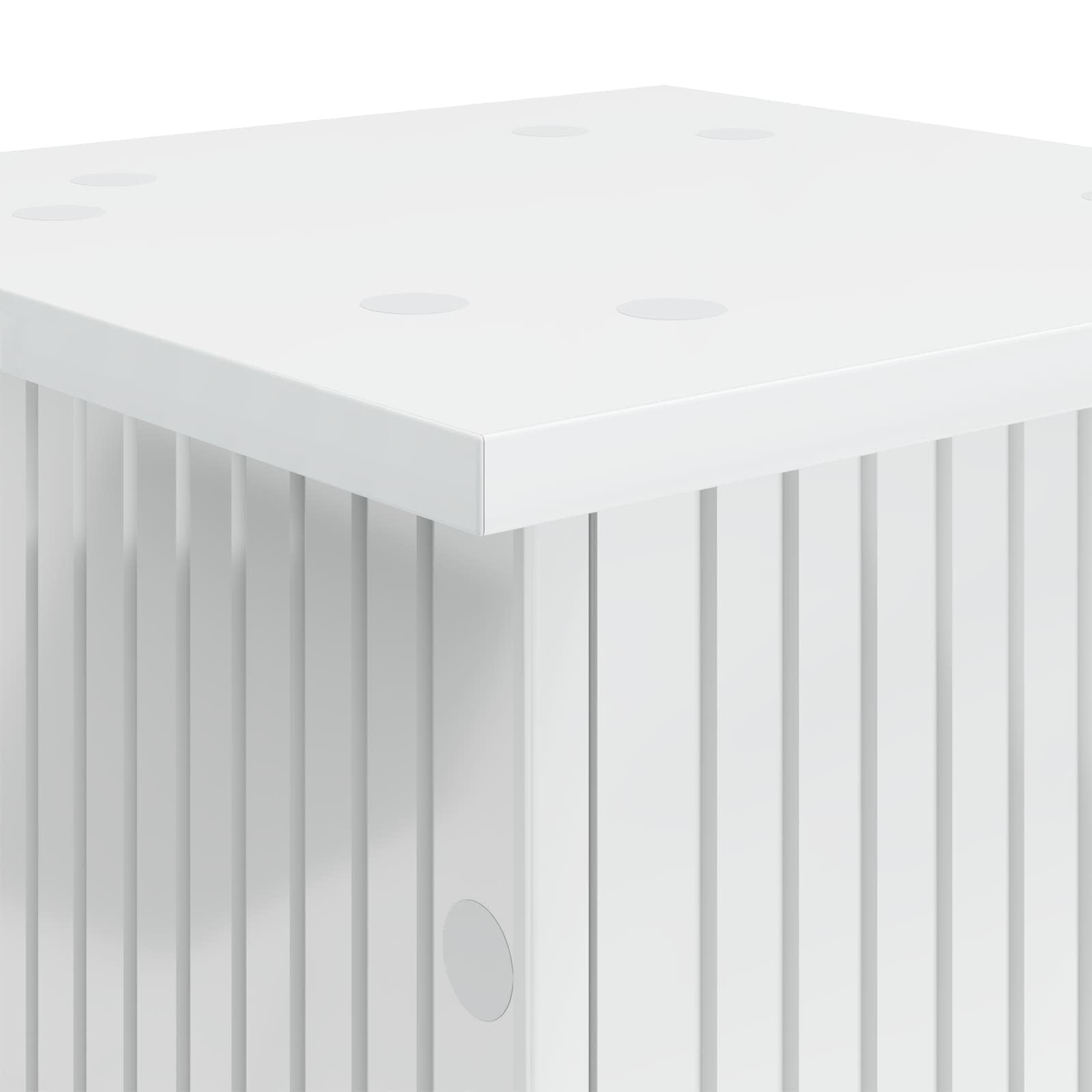 Support de Plante 2 pc Blanc Brillant 30,5 x 30 x 100,5 cm,Supports pour Plantes,899753
